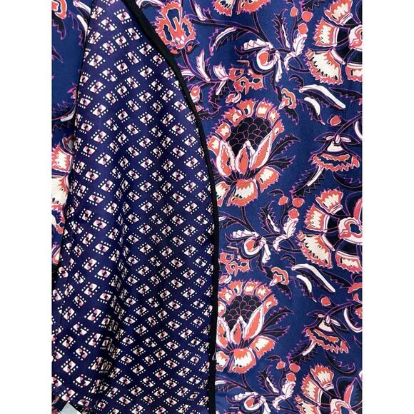 Veronica Beard Blouse Top Womens 2 Floral Silk Long Sleeve SOFT Preppy Designer - Picture 6 of 9